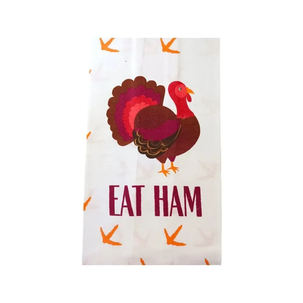 Eat Ham Turkey Kitchen Towel Kitchen Linens Fall Thanksgiving Farmhouse Home